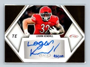 2023 Sage football Gold autograph Logan Kendall # A-LK SN 42/100 - Picture 1 of 2