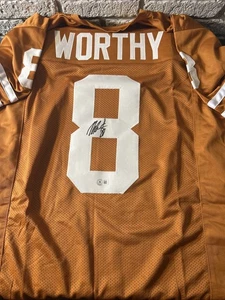 Xavier Worthy Autographed Signed Texas Football Jersey Beckett BAS COA - B01 - Picture 1 of 5