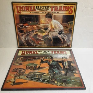 Lot of 2 Lionel Catalog Cover Tin Sign 14" x 11" Metal Sign Hallmark New! - Picture 1 of 8