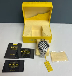 Invicta 27774 Grand Diver Checkered Chess Silver Men's Watch Automatic MOP - Picture 1 of 14