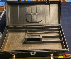 VTG Black Contico Professional Tuff Box w/ Divided Tool Tray 19" Made USA Tough - Picture 1 of 14