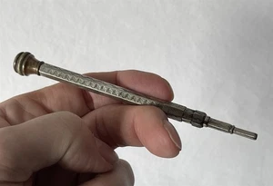 Vintage ~12cm funktionierender Metall einziehbarer Druckbleistift #140 - Bild 1 von 15