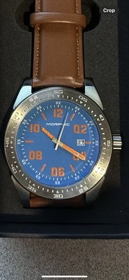 Reloj para hombre MORPHIC serie M63 esfera azul correa de cuero negro 6306 Foto 1 de 3