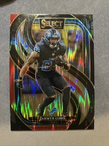 2024 Panini Select - Premier Level Jahmyr Gibbs #163 Black & Red Shock Prizm - Picture 1 of 2