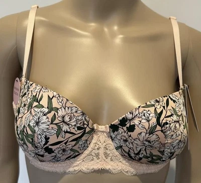 Sujetador para mujer Bendon 10C romero contorno floral con aros beige nuevo con etiquetas Foto 1 de 4