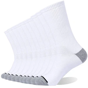 10P Pack Men's Cotton Moisture Wicking Heavy Cushion Crew Socks (10-13/shoe s... - Picture 1 of 6
