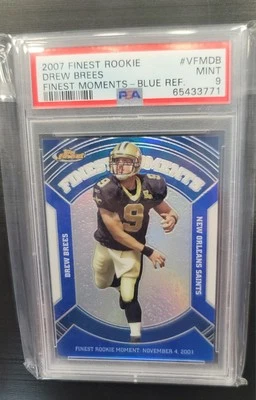 2007 FINEST MOMENTS BLUE REFRACTOR #VFMDB DREW BREES /299 PSA 9 - Image 1 of 2
