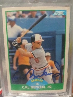 1989 Score Cal Ripken Jr. #15 Auto on Card. Hard Signed - Image 1 of 2
