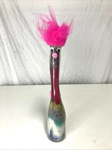 Vintage Wacky Bird gestreckte Sodaflasche Sandkunst 11 Zoll - Bild 1 von 10