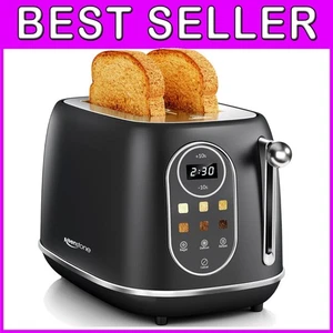Retro 2-Slice Toaster with Touch Screen Control & 800W Power for Perfect Toast - Picture 1 of 10