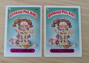 Garbage Pail Kids Topps 1986 UK Series 2 ~ 45a & 45b Messy Tessie/Leaky Lindsay - Picture 1 of 2