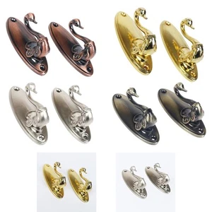 2Pcs Zinc Alloy Swan Curtain Hooks Drape Hanging Holder Retro Style Multipurpose - Picture 1 of 20