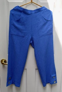 Habitat blau gerades Bein zugeschnitten Crinkle Rayon Stretch Gr. XS Damenhose - Bild 1 von 6