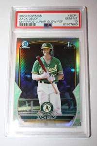 2023 Bowman Chrome Zach Gelof 1st Lunar Glow Refractor Athletics #BCP-1 PSA 10 - Picture 1 of 1