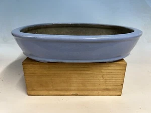 Baby Blue Glazed Tokoname Bonsai Tree Pot By Koyo 14 7/8” - Picture 1 of 12