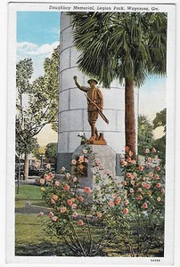 Postal de colección Waycross GA Georgia Doughboy Memorial Legion Park - Imagen 1 de 2