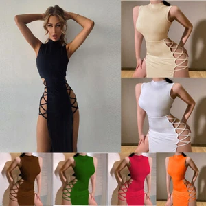 Hot selling new sexy vest strap skirt, sexy high slit strap skirt for children - Picture 1 of 31