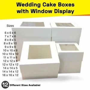 Cake Boxes Various Sizes Display Window Tall Wedding Cake Cupcake Box Decorating - Picture 1 of 1