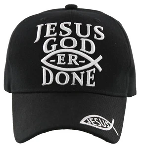¡NUEVO! JESÚS DIOS ER HECHO JESÚS PEZ CRISTIANO GORRA DE BOLA SOMBRERO NEGRO - Imagen 1 de 4