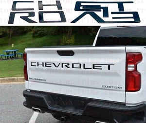 Gloss Black Tailgate Letters for 2019-2021 Chevrolet Silverado 1500 2500 3500 - Picture 1 of 9