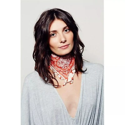 Free People Heirloom Embroidered Paisley Orange Bandana Scarves NWT 278913 - Image 1 of 4