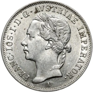 Österreich RDR Franz Joseph I. - 20 Kreuzer 1852 A - Wien - Silber - KOPF LINKS - Bild 1 von 2