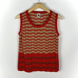 Luxury Missoni Ladies Geometric Pattern Knit Top Size 44 Multicolor Sleveless - Picture 1 of 13