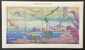 GRENADA JURASSIC DINOSAURIER BRIEFMARKEN BLATT 1994 POSTFRISCH PRÄHISTORISCHE TIERE STEGOSAURUS - Bild 1 von 1