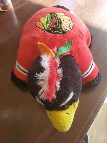 Pillow Pets Chicago Blackhawks NHL Mascot Pillow 20" Pre-owned Cover