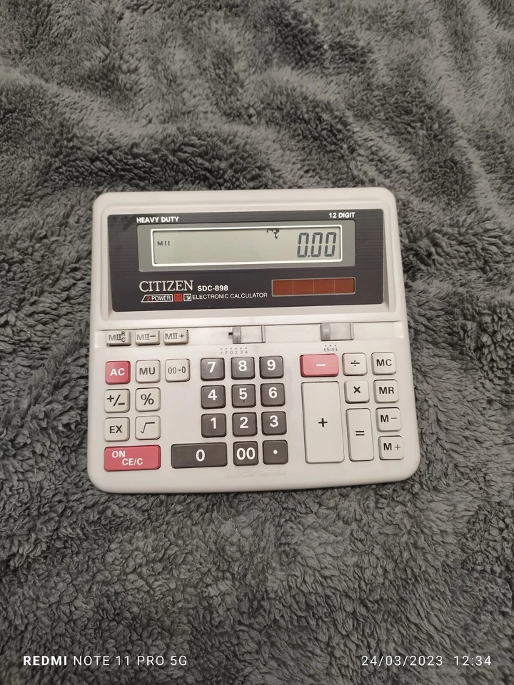 CITIZEN SDC-368 Office Calculator 12-Digit 152 x 152 mm Black and - Image 1 of 1