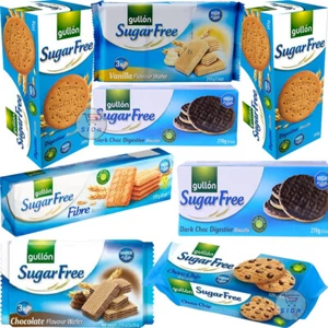 Gullon Sugar Free High Fibre Biscuit Selection- Wafer, Chip, Digestives Biscuits - Picture 1 of 8