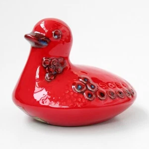 60s Ceramic bird duck pottery vintage SIC Ceramiche Artistiche Casale Italy NOS - Picture 1 of 10