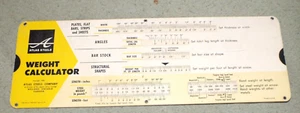 Atlas Steels Vintage 1963 Slide Rule Weight Calculator Welland Ontario - Picture 1 of 5
