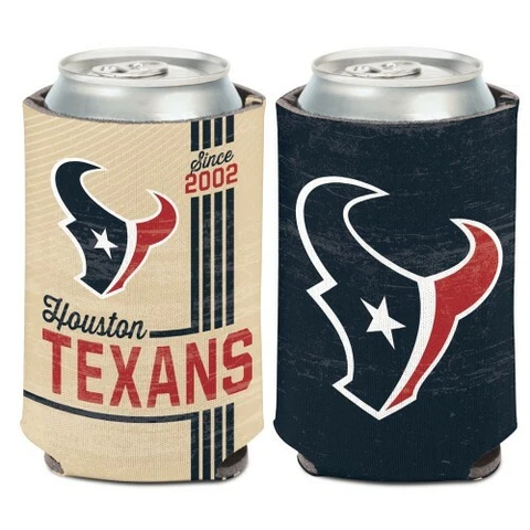 HOUSTON TEXANS CLASSIC LOGO SOFT FOAM CAN BOTTLE COOZIE COOLER KOOZIE HOLDER Cover