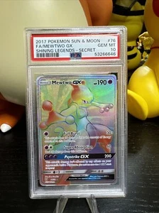 2017 Pokemon Sun & Moon Shining Legends Hyper Rare Mewtwo GX #76 PSA 10 GEM - Picture 1 of 6