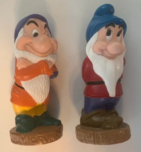 Disney Snow White and the Seven Dwarfs GRUMPY & BASHFUL 5.5" Plastic Figures - Picture 1 of 7