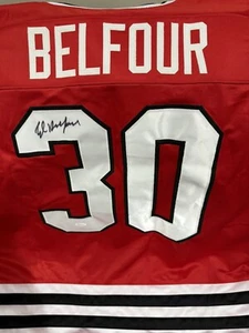 Autographed/Signed Ed Belfour Chicago Blackhawks Red Hockey Jersey JSA COA - Picture 1 of 7