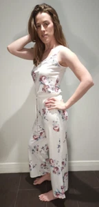 Auxo Floral Casual Jumpsuit/Romper Loose Wide Legs size S - Picture 1 of 6