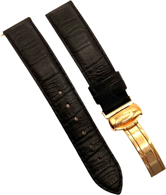 TISSOT - PULSERA - CIERRE PLEGABLE ORO ROSA - CUERO GENUINO - 18MM - NEGRO Foto 1 de 4