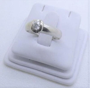 14K White Gold Channel Set 0.28 Ct. Round Diamond Engagement Ring Band Size 9.5 - Picture 1 of 8