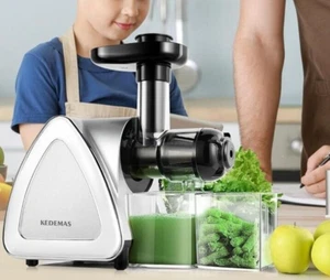Slow Masticating Juicer with Reverse Function, Cold press, Silver, Portable - Picture 1 of 8