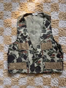 Vintage 70s Redhead Duck Camo Hunting Vest Shell Pockets Small Game Pocket - Picture 1 of 3