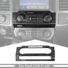 For 15-20 Ford F150 Black Wood Grain Audio Switches Cd Media Panel Cover Trim 1P