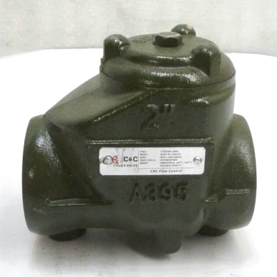 C&C CVD200-2000WOG PSI  2" Ductile Iron Threaded Swing Check Valve Viton Seat - Image 1 of 4