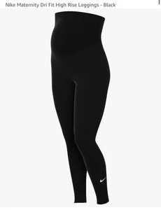 NIKE One (M) Women's High-Waisted Leggings (Maternity), Size S Black/White NWT - Picture 1 of 5