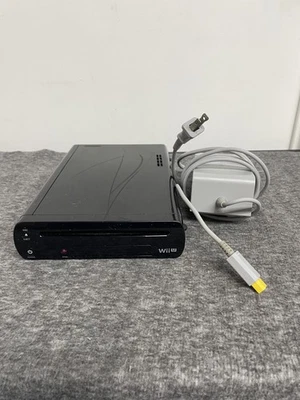Nintendo Wii U Black 32GB Console WUP-101 (02) with Power Adapter Tested Works - Image 1 of 4
