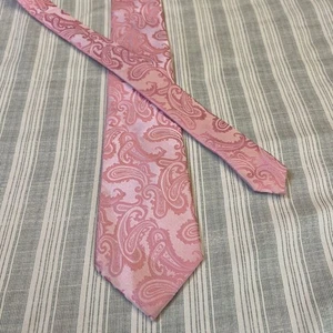 ZEO KISS DESIGN Pink Paisley Tie 57L 3.25W Hand Made L#0069 - Picture 1 of 12