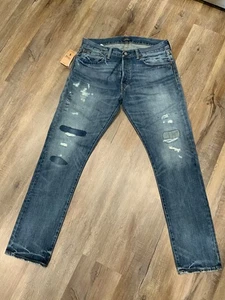 NWT Polo Ralph Lauren Mens Jeans The Sullivan Slim #01 Patchwork Jeans 30 x 30 - Picture 1 of 10