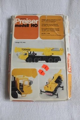 Preiser #1106 1:87 Teleskopkran Krupp 35 GMT auf Faun-Fahrgestell OVP ungeöffnet - Bild 1 von 4