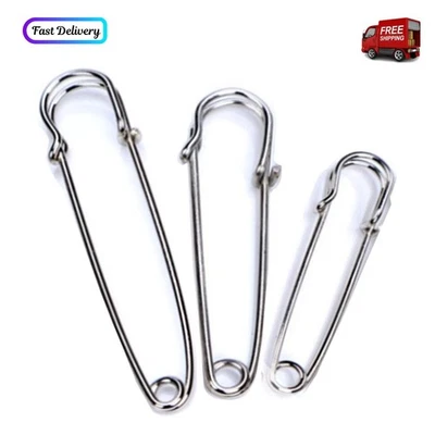 60 piezas pasadores de seguridad grandes de acero inoxidable de alta resistencia para coser artesanía joyería herramienta Foto 1 de 4